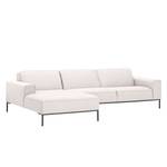 Ecksofa Ampio II Webstoff Stoff Floreana: Beige - Longchair davorstehend links - Grau