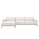 Ecksofa Ampio II Webstoff Stoff Floreana: Beige - Longchair davorstehend links - Grau