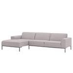 Ecksofa Ampio II Webstoff Stoff Naya: Grau-Beige - Longchair davorstehend links - Grau