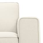 Ecksofa Ampio II Webstoff Stoff Naya: Hellbeige - Longchair davorstehend links - Grau