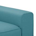 Hoekbank Ampio II geweven stof Stof Naya: Turquoise - Longchair vooraanzicht links - Grijs