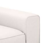 Hoekbank Ampio II geweven stof Stof Floreana: Beige - Longchair vooraanzicht links - Zwart