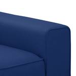 Ecksofa Ampio II Webstoff Stoff Floreana: Dunkelblau II - Longchair davorstehend links - Schwarz