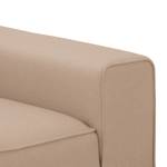 Ecksofa Ampio II Webstoff Stoff Floreana: Kamel - Longchair davorstehend links - Schwarz