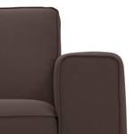 Ecksofa Ampio II Webstoff Stoff Naya: Braun - Longchair davorstehend links - Schwarz