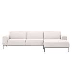 Ecksofa Ampio II Webstoff Stoff Floreana: Beige - Longchair davorstehend rechts - Grau