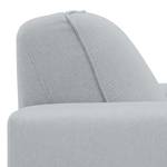 Ecksofa Ampio II Webstoff Stoff Floreana: Hellgrau - Longchair davorstehend rechts - Grau