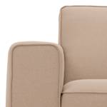 Ecksofa Ampio II Webstoff Stoff Floreana: Kamel - Longchair davorstehend rechts - Grau