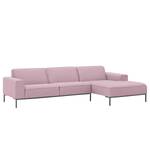 Ecksofa Ampio II Webstoff Stoff Floreana: Rosa - Longchair davorstehend rechts - Grau