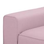 Ecksofa Ampio II Webstoff Stoff Floreana: Rosa - Longchair davorstehend rechts - Grau