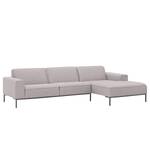 Ecksofa Ampio II Webstoff Stoff Naya: Grau-Beige - Longchair davorstehend rechts - Grau