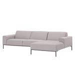 Ecksofa Ampio II Webstoff Stoff Naya: Grau-Beige - Longchair davorstehend rechts - Grau