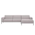 Ecksofa Ampio II Webstoff Stoff Naya: Grau-Beige - Longchair davorstehend rechts - Grau