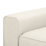 Ecksofa Ampio II Webstoff Stoff Naya: Hellbeige - Longchair davorstehend rechts - Grau