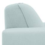 Ecksofa Ampio II Webstoff Stoff Floreana: Mintgrün - Longchair davorstehend links - Schwarz