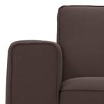 Ecksofa Ampio II Webstoff Stoff Naya: Braun - Longchair davorstehend rechts - Schwarz