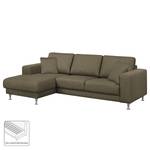 Ecksofa Arietta II Strukturstoff Havanna - Longchair davorstehend links