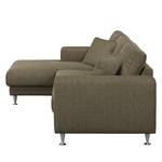 Ecksofa Arietta II Strukturstoff Havanna - Longchair davorstehend links