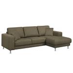 Ecksofa Arietta II Strukturstoff Havanna - Longchair davorstehend rechts