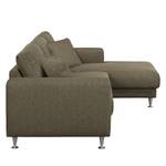 Ecksofa Arietta II Strukturstoff Havanna - Longchair davorstehend rechts