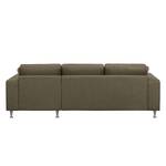 Ecksofa Arietta II Strukturstoff Havanna - Longchair davorstehend rechts