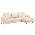 Ecksofa Arietta II Strukturstoff Hellbeige - Longchair davorstehend rechts