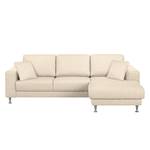 Ecksofa Arietta II Strukturstoff Hellbeige - Longchair davorstehend rechts