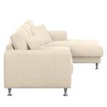 Ecksofa Arietta II Strukturstoff Hellbeige - Longchair davorstehend rechts