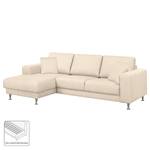 Ecksofa Arietta II Strukturstoff Hellbeige - Longchair davorstehend links