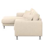 Ecksofa Arietta II Strukturstoff Hellbeige - Longchair davorstehend links