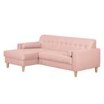 Ecksofa Viona I Webstoff Stoff Meda: Mauve - Longchair davorstehend links