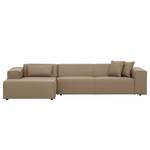 Ecksofa Atlanta Echtleder Echtleder Gad: Taupe - Longchair davorstehend links