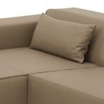 Ecksofa Atlanta Echtleder Echtleder Gad: Taupe - Longchair davorstehend links