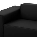 Ecksofa Atlanta Echtleder Echtleder Gad: Schwarz - Longchair davorstehend rechts