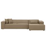 Ecksofa Atlanta Echtleder Echtleder Gad: Taupe - Longchair davorstehend rechts