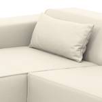 Ecksofa Atlanta Echtleder Echtleder Gad: Creme - Longchair davorstehend rechts