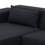 Ecksofa Atlanta Webstoff Stoff Ramira: Anthrazit - Longchair davorstehend links