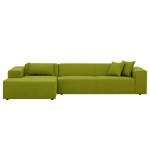 Ecksofa Atlanta Webstoff Stoff Ramira: Limette - Longchair davorstehend links