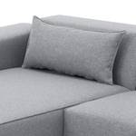 Ecksofa Atlanta Webstoff Stoff Ramira: Silber - Longchair davorstehend links