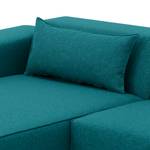 Canapé d'angle Atlanta Tissu Tissu Ramira : Turquoise - Méridienne courte à gauche (vue de face)