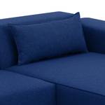 Canapé d'angle Atlanta Tissu Tissu Ramira : Bleu - Méridienne courte à droite (vue de face)