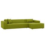 Ecksofa Atlanta Webstoff Stoff Ramira: Limette - Longchair davorstehend rechts