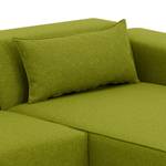 Canapé d'angle Atlanta Tissu Tissu Ramira : Citron vert - Méridienne courte à droite (vue de face)
