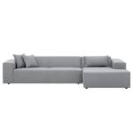 Ecksofa Atlanta Webstoff Stoff Ramira: Silber - Longchair davorstehend rechts