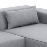 Ecksofa Atlanta Webstoff Stoff Ramira: Silber - Longchair davorstehend rechts