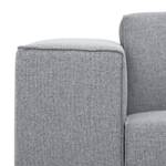 Ecksofa Atlanta Webstoff Stoff Ramira: Silber - Longchair davorstehend rechts