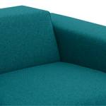 Hoekbank Atlanta geweven stof Stof Ramira: Turquoise - Longchair vooraanzicht links