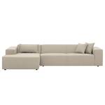 Hoekbank Atlanta geweven stof Stof Selva: Beige - Longchair vooraanzicht links