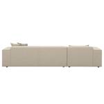 Hoekbank Atlanta geweven stof Stof Selva: Beige - Longchair vooraanzicht links