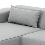 Ecksofa Atlanta Webstoff Stoff Selva: Silbergrau - Longchair davorstehend links